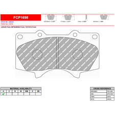 Ferodo FCP1698H DS2500 Performance Brake Pads, FJ Cruiser, Tundra, Front