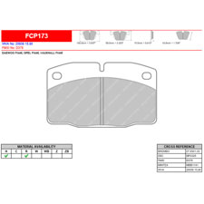 Ferodo FCP173H DS2500 Performance Brake Pads, Pontiac Fierro, Front or Rear