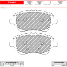 Ferodo FCP4612H DS2500 Performance Brake Pads, Ford Fiesta w/Rear Discs, Front