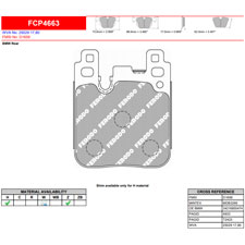 Ferodo FCP4663H DS2500 Performance Brake Pads, BMW M3, M4, M235i, M240i, Rear