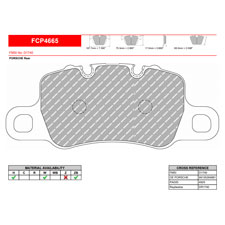 Ferodo FCP4665GB DS3.12 Thermally Bedded Racing Brake Pads, Porsche GT3, 918, Rear