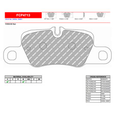 Ferodo FCP4713G DS3.12 Racing Brake Pads, Porsche 911 Carrera, Panamera, Rear