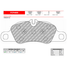 Ferodo FCP4805Z DSUNO Competition Brake Pads, Porsche 911, Boxster, Cayman, Front