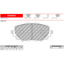 Ferodo FCP4873Z DSUNO Competition Brake Pads, Fiat 124 Spider, Miata MX-5, Front