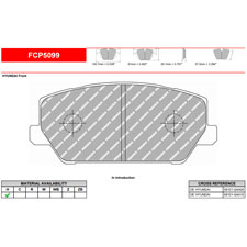 Ferodo FCP5099H DS2500 Performance Brake Pads, Hyundai i30, Santa Fe, Front