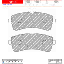 Ferodo FCP5108H DS2500 Performance Brake Pads, AMG C63, C63 S, AMG GT, Rear