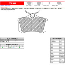 Ferodo FCP541H DS2500 Performance Brake Pads, Audi A4, TT Quattro, VW GTi, Rear