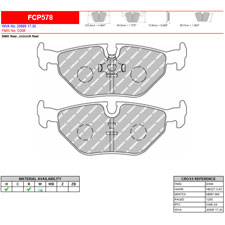 Ferodo FCP578G DS3.12 Racing Brake Pads, BMW M3, M5, Z3, Z4, Rear