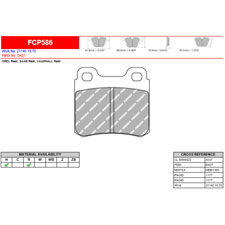 Ferodo FCP586H DS2500 Performance Brake Pads, Saab 900, Rear