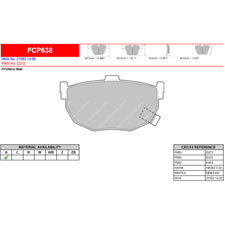 Ferodo FCP638H DS2500 Performance Brake Pads, Hyundai Tiburon, Rear