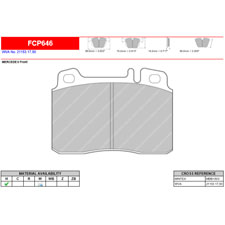 Ferodo FCP646H DS2500 Performance Brake Pads, Mercedes SL280, C36 AMG, Front