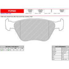 Ferodo FCP685H DS2500 Performance Brake Pads, Jaguar XJS, XK8, Saab 900, Front