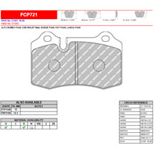 Ferodo FCP721R DS3000 Racing Brake Pads, Mustang Cobra R, Viper, Front