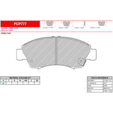 Ferodo FCP777H DS2500 Performance Brake Pads, Honda Civic, CRX, Front