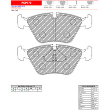 Ferodo FCP779H DS2500 Performance Brake Pads, BMW M3, M5, Z3 M, 525i, Front