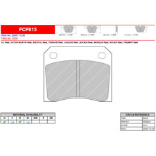 Ferodo FCP815R DS3000 Racing Brake Pads, AC Cobra, Dino, Jaguar XJ12, Rear