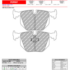 Ferodo FCP857W DS1.11 Competition Brake Pads, BMW 850i, Maserati Biturbo, Rear