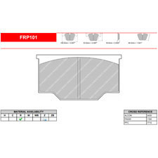 Ferodo FRP101R DS3000 Racing Brake Pads, Alcon A Type Caliper