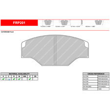 Ferodo FRP201R DS3000 Racing Brake Pads, AP CP2361, CP3735, CP4556, CP6030