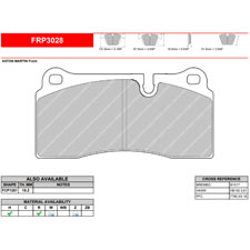 Ferodo FRP3028R DS3000 Racing Brake Pads, Aston Martin DB7, Front