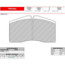 Ferodo FRP3042W DS1.11 Competition Brake Pads, Porsche GT2, Front, Alcon TA 4