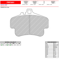 Ferodo FRP3051G DS3.12 Racing Brake Pads, Porsche 911 C2, C4, Boxster, Cayman