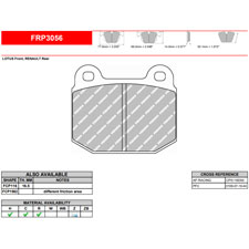 Ferodo FRP3056R DS3000 Racing Brake Pads, Lotus EXIGE Cup 240, 2-Piston