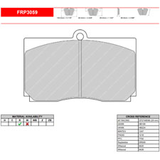 Ferodo FRP3059R DS3000 Racing Brake Pads, Alcon, AP Racing, Wilwood