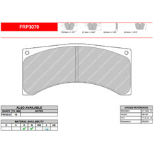 Ferodo FRP3070W DS1.11 Competition Brake Pads, Brembo, Wilwood GT4000