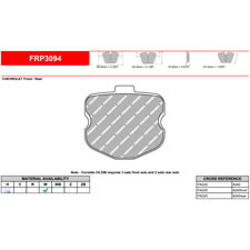 Ferodo FRP3094W DS1.11 Competition Brake Pads, C6 Z06 Corvette, (3 front / 2 rear)