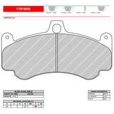 Ferodo FRP3096G DS3.12 Racing Brake Pads, Porsche 997 GT3 Cup, Front