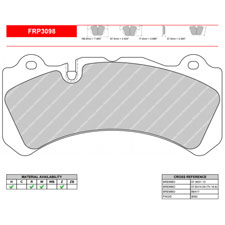 Ferodo FRP3098R DS3000 Racing Brake Pads, Brembo J or N caliper family BBK