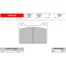 Ferodo FRP3108Z DSUNO Competition Brake Pads, Wilwood Powerlite Type 7912