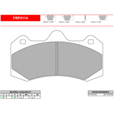 Ferodo FRP3114H DS2500 Performance Brake Pads, AP Racing CP7040 D54