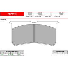 Ferodo FRP3116Z DSUNO Competition Brake Pads, AP CP8250, CP8350, Stoptech ST43-W