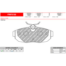 Ferodo FRP3130H DS2500 Performance Brake Pads, Mustang, Shelby GT500, Rear