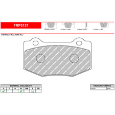 Ferodo FRP3137H DS2500 Performance Brake Pads, Camaro SS 1LE, Shelby GT350, Rear