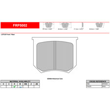 Ferodo FRP5002R DS3000 Racing Brake Pads, Lucas Girling AR Caliper